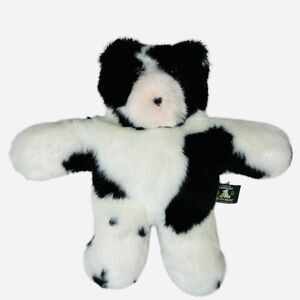 Vermont Teddy Bear Flat Cow Print Teddy Bear 13" Hand Made USA Authentic